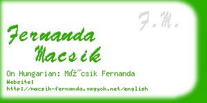 fernanda macsik business card